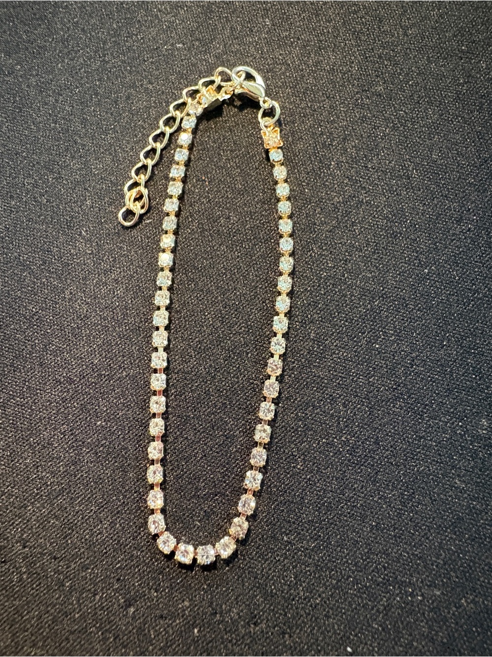 Classic Crystal Tennis Bracelet - Gold Md - Picture 2 of 2